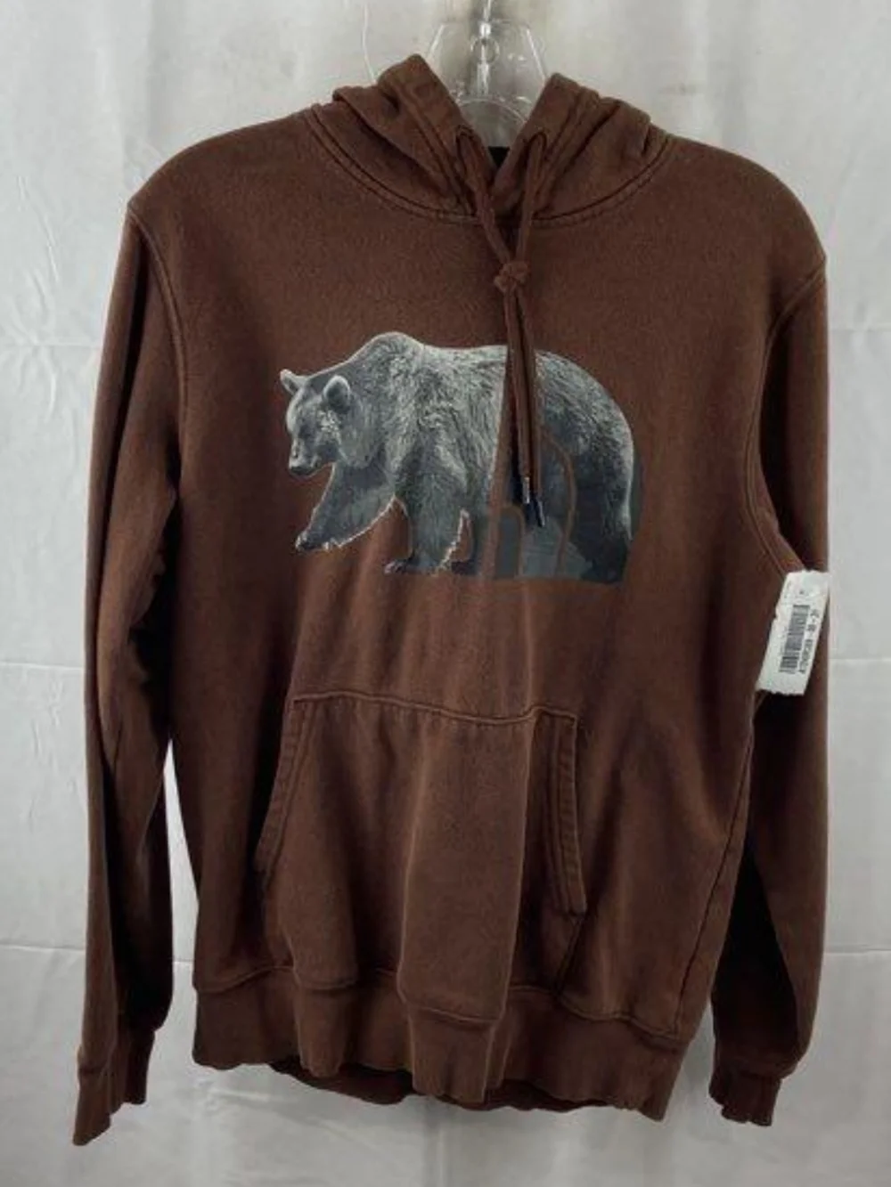 The North Face Brown Bear Graphic Hoodie Men's Size S Used Good